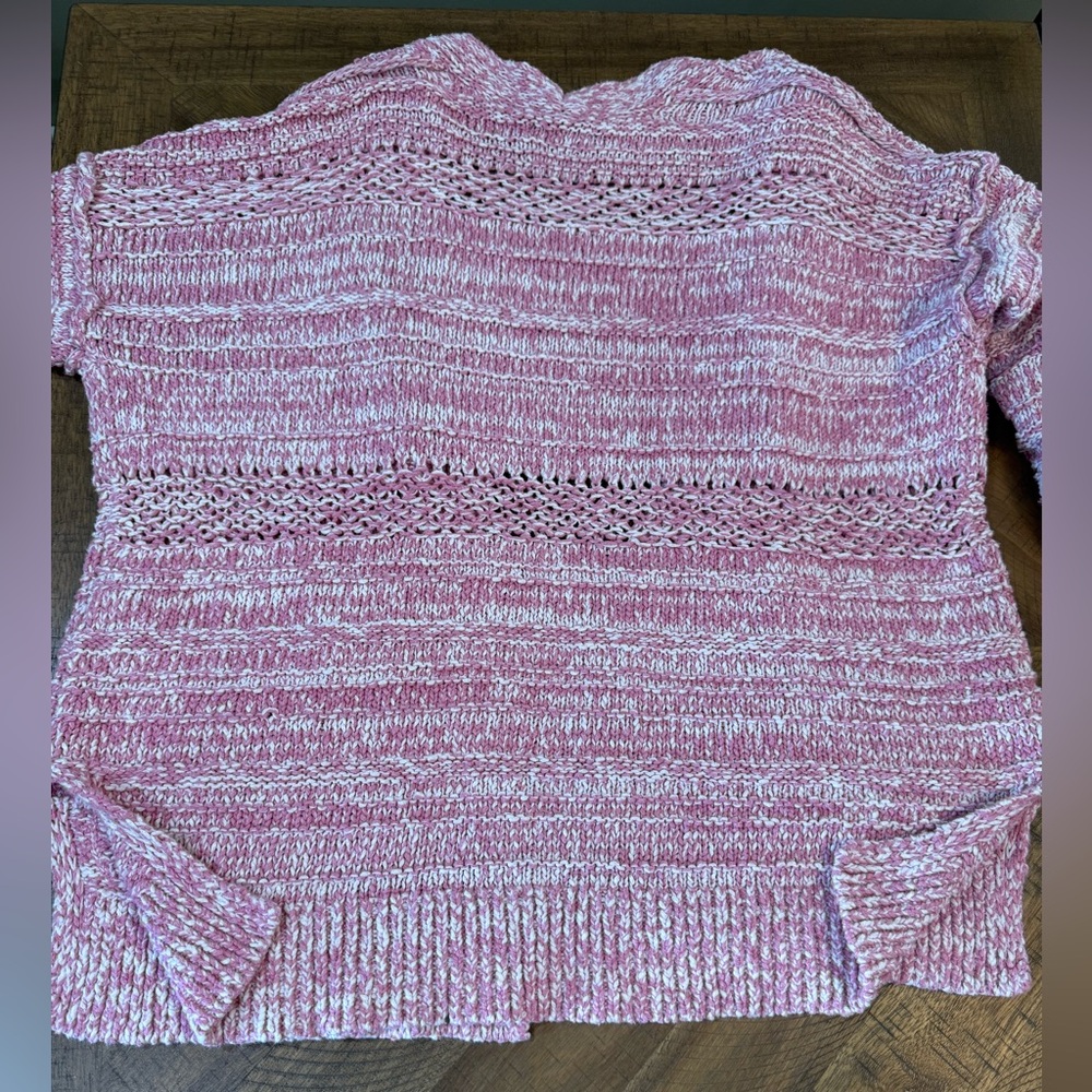 Abercrombie & Fitch Women's Marled Chunky Knit Pink Cardigan With Patch Pockets - Picture 11 of 12